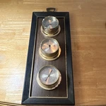 Springfield Wall Weather Station Thermometer Barometer Hygrometer Wood Metal. Fixed Price $20.00.