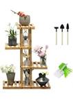 Shallwe Bamboo 4 Tier 8 Potted Plant Stand Indoor Outdoor Corner Multiple. Fixed Price $50.00.
