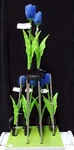 Tulip Solar Garden Stake Blue 28" New Evergreen. Fixed Price $19.99.