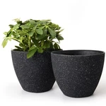 Flower Pots For Outdoor Garden - Indoor Planters With Drainage Holes, Set 2. Fixed Price $24.46.