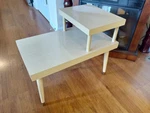 Vintage 1950'S Mid Century 2 Tier Blonde Step Table With Laminated Top. Fixed Price $69.00.