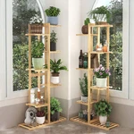 6/7 Pot Tall Bamboo Plant Stand Outdoor Garden Patio Backyard Flowers Exhibition. Fixed Price $35.96.