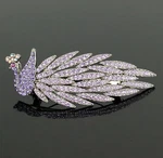 Phoenix Purple Austrian Rhinestone Hair Barrette Clip Ponytail Holder Comb B114P. Fixed Price $11.99.