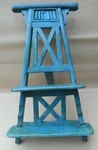 Reclaimed Wood Easel Photo Frame Support Occasion Display Stand Shabby Chic Blue. Fixed Price $120.00.