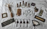 Vintage Wall Candle Holders & Decorative Hooks Framed Art Choice. Fixed Price $34.00.