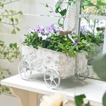 Vintage Cart Metal Planters Garden Outdoor Patio Porch Decor. Fixed Price $48.99.