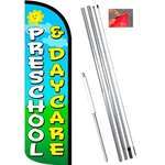 Preschool & Daycare Windless Feather Flag Bundle (complete Kit) Or Optional Repl. Fixed Price $79.99.