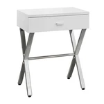 Monarch Specialties 3262 Glossy White/chrome Metal Night Stand Accent Table. Fixed Price $124.29.