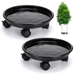Skelang 2 Packs 11.8 Plant Pallet Caddy Stand With Lock Wheels, Round Flow. Fixed Price $22.96.