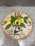 Taylor Springfield Lemons Clock And Thermometer Features Vibrant Design. Fixed Price $20.00.