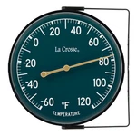 104-1512F La Crosse 5.5" Indoor/outdoor Dial Thermometer With Bracket Dark Green. Fixed Price $12.95.