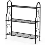 3-TIER Elegant Scrollwork Pattern Flower Display Shelf Metal Plant Stand. Fixed Price $63.82.