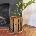 Vintage Wood Spindle Basket Plant Stand Lion Head Neoclassical Butler Umbrella. Fixed Price $189.95.