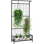 Metal Vertical Garden Stand W/ Trellis Planter Holder Vines Flowers Display New. Fixed Price $117.63.