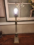 Vintage Hollywood Regency Cut Glass & Brass Table Lamp 30" Tall 5-1/2 Lbs. Fixed Price $99.99.