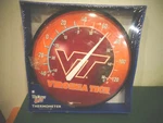 Ncaa Football Virginia Tech Vt 12" Wall Thermometer Wincraft Sports Nos. Fixed Price $49.99.