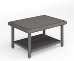 Bedford Indoor-outdoor Patio Coffee Table With Lower Shelf, Faux Wood Top, And. Fixed Price $475.69.