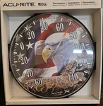 Acu-rite Patriotic Eagle With Flag Indoor Outdoor Thermometer Made Usa. Fixed Price $22.00.