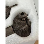 Potty Feet Sleeping Cat Curled Up Set Of 3 Planter Risers Antique Bronze Finish. Fixed Price $35.00.