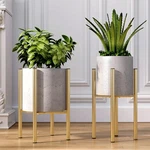 Adjustable Metal Plant Stand Indoor, 8 To 14 Inch Pots Mid Century Modern Out.... Fixed Price $49.69.