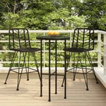 Vidaxl Bar Stools Pcs Black 17.7"X22"X40.7" Pe Rattan And Steel. Fixed Price $211.86.