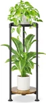 Idavosic.ly 2 Corner Plant Stand Indoor, 30 Inch Tall Tiers, Black. Fixed Price $38.54.