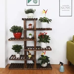 Carbonized Wood Plant Stand 6 Tier Vertical Shelf Flower Display Rack Holder Us. Fixed Price $38.90.