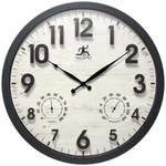 Wall Clock Indoor/ Outdoor Black Plastic Case Glass Lens Hygrometer Thermometer. Fixed Price $65.53.