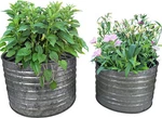 1 Gallon And Ribbed Galvanized Metal Flower Pots For Indoor Outdoor. Fixed Price $23.99.