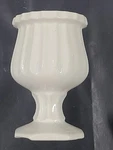 Vintage Pedestal Vase White Satin Finish Pot Planter Tulip Shape. Fixed Price $15.00.