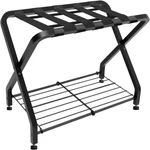 Folding Luggage Rack With 2-TIERS Storage Shelf, Foldable Steel Frame. Fixed Price $48.89.