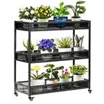 Outdoor Heavy-duty 3-TIER Moving Garden Cart Sturdy Metal Plant Stand With Hi.... Fixed Price $304.77.