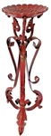 Vtg Ornate Red Sunflower Plant Stand Candle Holder Pedestal 16" Farmhouse Gothic. Fixed Price $32.00.