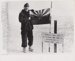 1972 Press Photo Senator Barry Goldwater Shows Arizona State Flag South Pole. Fixed Price $18.88.