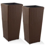 2-PK All-weather Tall Outdoor Planters W/ Removable Flower Pot Liners For Patio. Fixed Price $72.75.