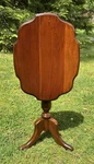 Vintage Solid Mahogany Wood Tilt Top Table Small Petite Plant Stand. Fixed Price $124.00.