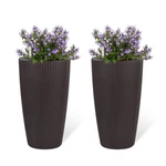 2 Pcs Faux Rattan Tall Planters Outdoor Indoor Garden Patio Porch Backyard Brown. Fixed Price $230.00.