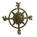 Zeckos Antique Brass Finish Compass Rose Indoor Outdoor Wall Hanging. Fixed Price $43.99.