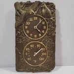 Vtg Whitehall Cardinal Clock & Thermometer Indoor Outdoor Rust Free Aluminum. Fixed Price $54.99.