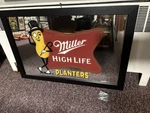 Rare Miller High Life Planters Mr Peanut Bar Mirror 35X23 Nos Ready For Man Cave. Fixed Price $200.00.