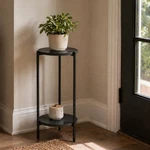 Furinno Besi 2-TIER Round Plant Stand Metal Flower Pot Outdoor/indoor Americano. Fixed Price $49.99.