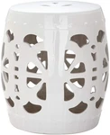 Safavieh Stencil Blossom Ceramic Garden Stool, Antique White, Indoor/outdoor. Fixed Price $125.05.