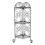 Gorgeous Black Metal Antiqued Faux Verdigris Corner Plant Stand Home. Fixed Price $59.94.