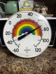 Vintage 1980S Springfield Rainbow Outdoor Patio Thermometer Wall Mounted. Fixed Price $45.00.