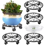 5 Pack Plant Caddy With Wheels Heavy Duty 11.8 Inches Metal Stand .... Fixed Price $67.66.