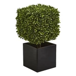 Nearly Natural 27" Boxwood Artificial Black Planter (indoor/outdoor). Fixed Price $155.99.
