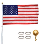 Titan Telescoping Flag Poles, 20FT Silver - American Made. Fixed Price $429.00.