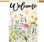Floral Spring House Flag 28X40 Inch Double Sided Outside, Welcome Seasonal Flowe. Fixed Price $13.40.