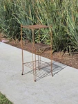 Vintage Wrought Iron Plant Stand 3 Tier Shabby Chic Rusty Shelf French Style. Fixed Price $110.00.