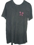 Simply Southern Gray Stone Washed Tshirt Big Pink Bow Logo Women Size. Fixed Price $6.00.